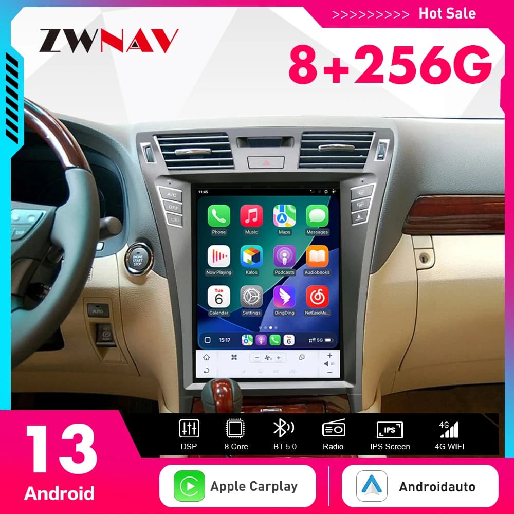 12.1 Android Vertical For Lexus LS460 LS600h 2006-2012 Car Radio Multimedia Player Auto GPS Navigation Head Unit Stereo Carplay-