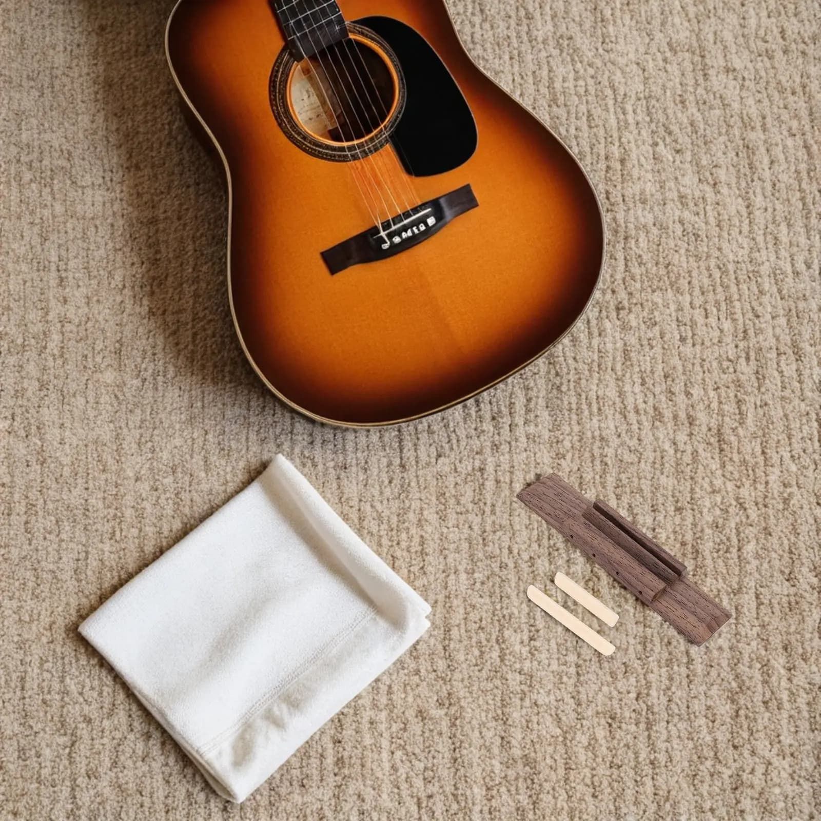 Set di Ponte e Capotasto in Legno per Ukulele, Migliora la Trasmissione delle Vibrazioni Sonore, Adattabile alla Maggior Parte degli Ukulele a 4 Corde