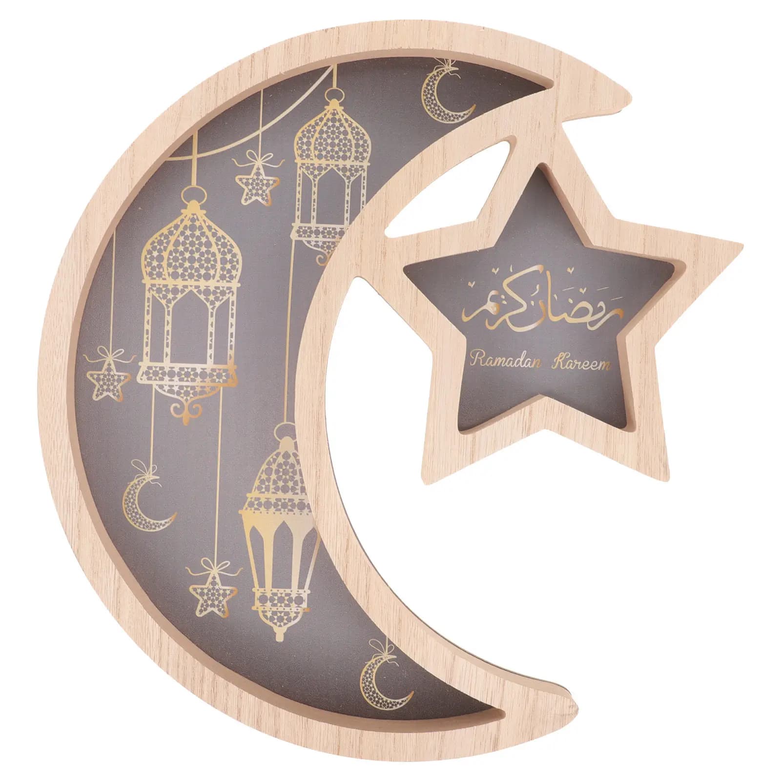 Vassoio per dolci a forma di luna, vassoio per cibo del Ramadan, vassoio per servire durante l'Eid, per snack, frutta, frutta secca, contenitore decorativo per la tavola delle feste