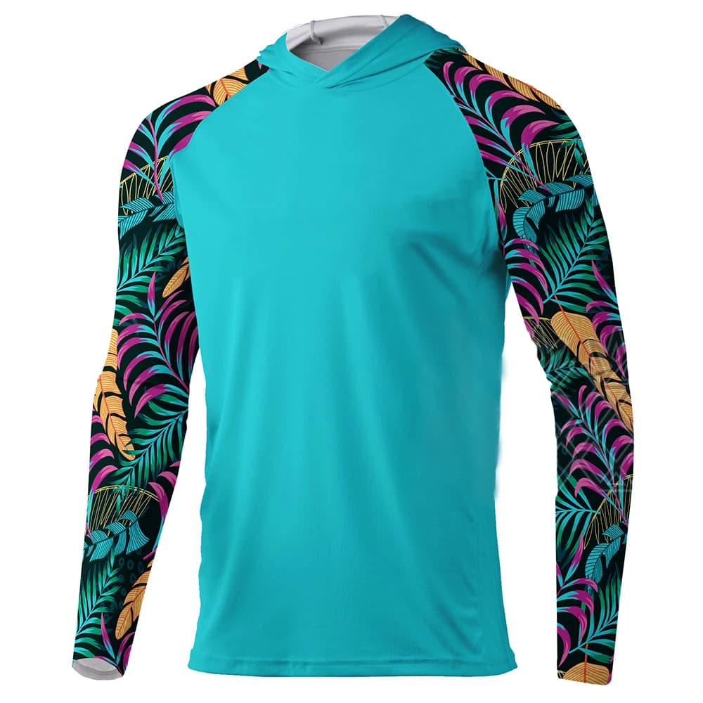 Felpa con cappuccio da pesca Abbigliamento da uomo Maglia da pesca estiva a maniche lunghe Protezione solare Camicie da pesca mimetiche