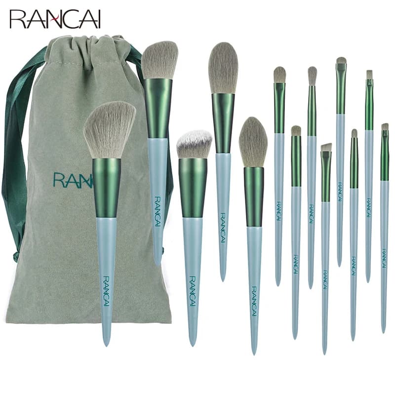 13pcs Cosmetics Makeup Brushes Set Large Loose Powder Foundation Highlight Contour EyeShadow Oblique Eyebrow Soft Hair