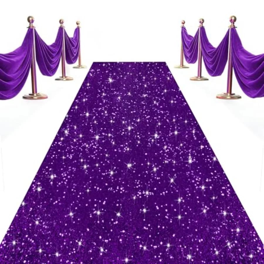 Purple Carpet Runner for Party Wedding Aisle Runners 2x5FT Sequin Aisle Runner for Wedding Ceremony Glitter Aisle Runner Rug Ou