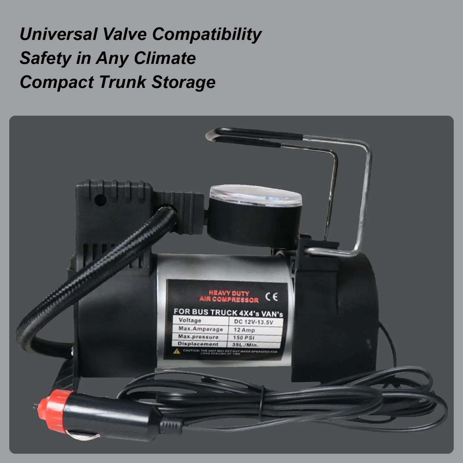 Compressore d'aria portatile elettrico 12V DC per pneumatici auto, bici, palloni, palloncini e piscina