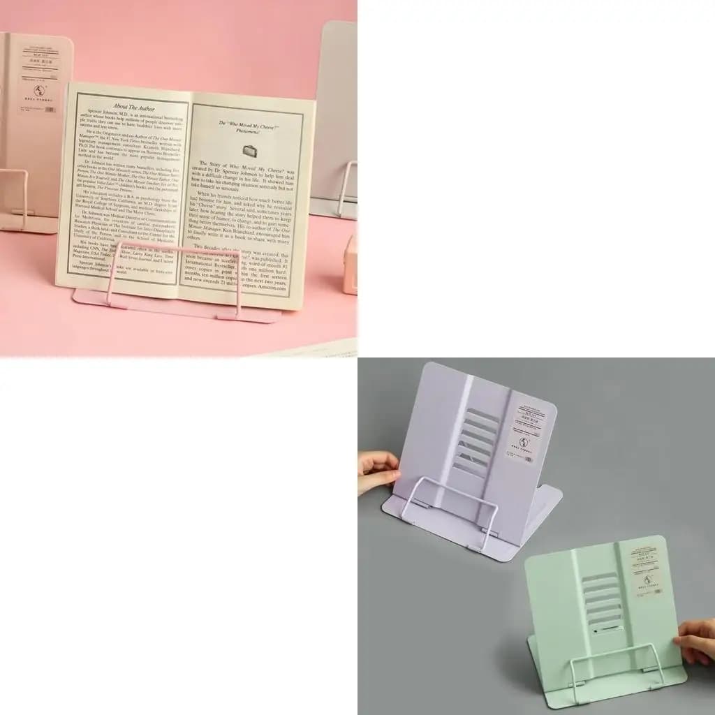 F42D Morandi Regolable Lettura in metallo Titolo del libro Bookend Support Document Shelf Tablet Music Score Recipe Stand