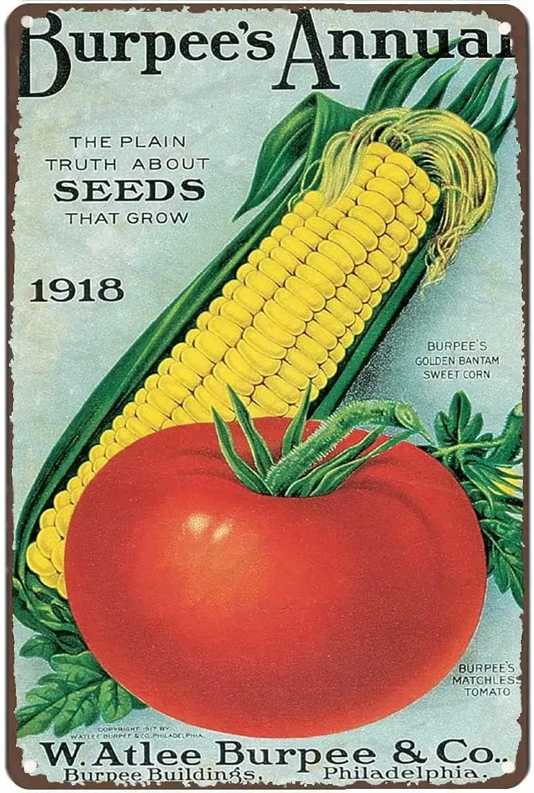 Retro Metal Tin Sign Rustic Wall Art Poster Plaque Vegetable And Flower Seeds Plant Bloom Floral Park Country Home Decor fo sign
