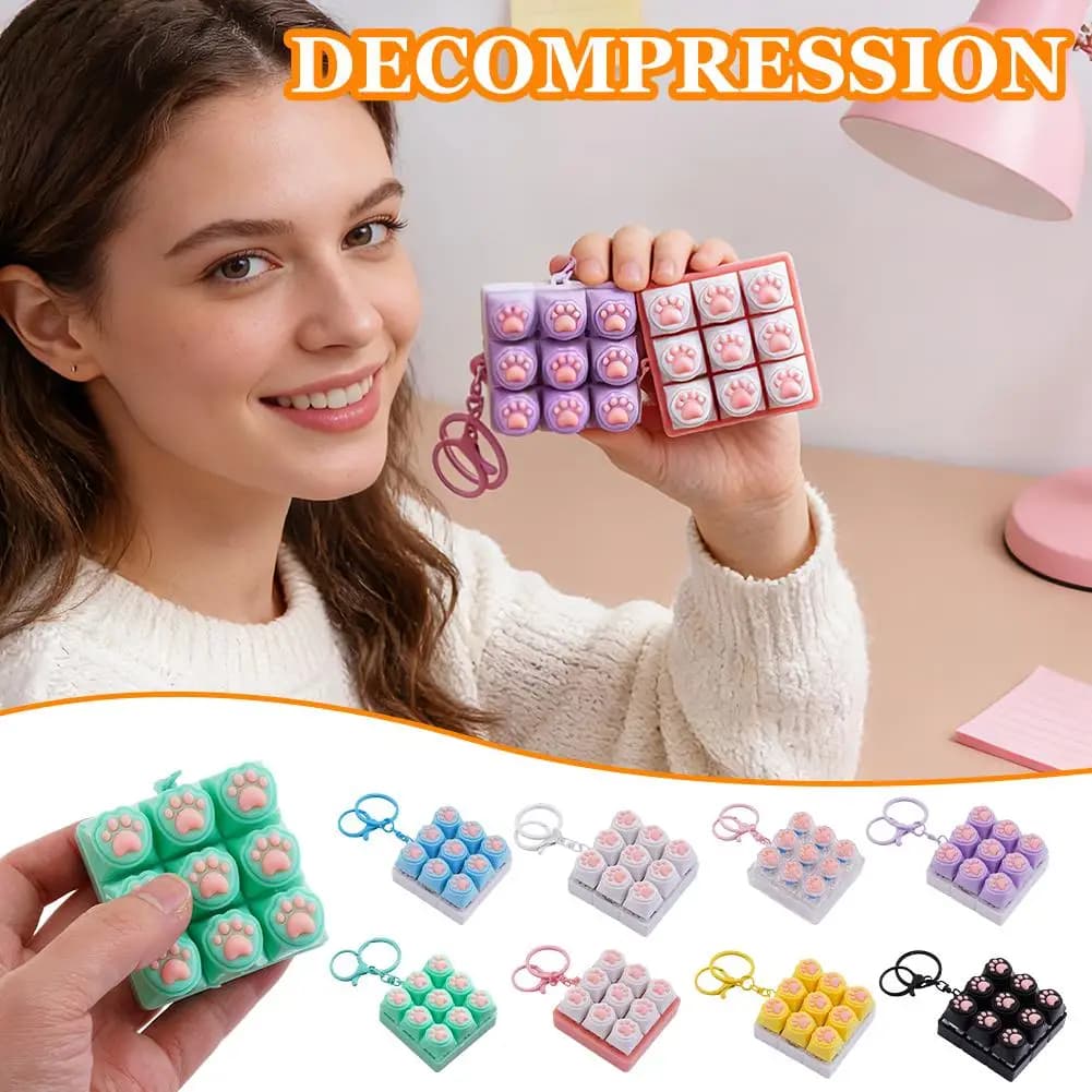 Antistress Mechanic Keyboard, Fidget Toy with Blue and Brown Switch, ASMR Clicker with Asian Keyboard Sound