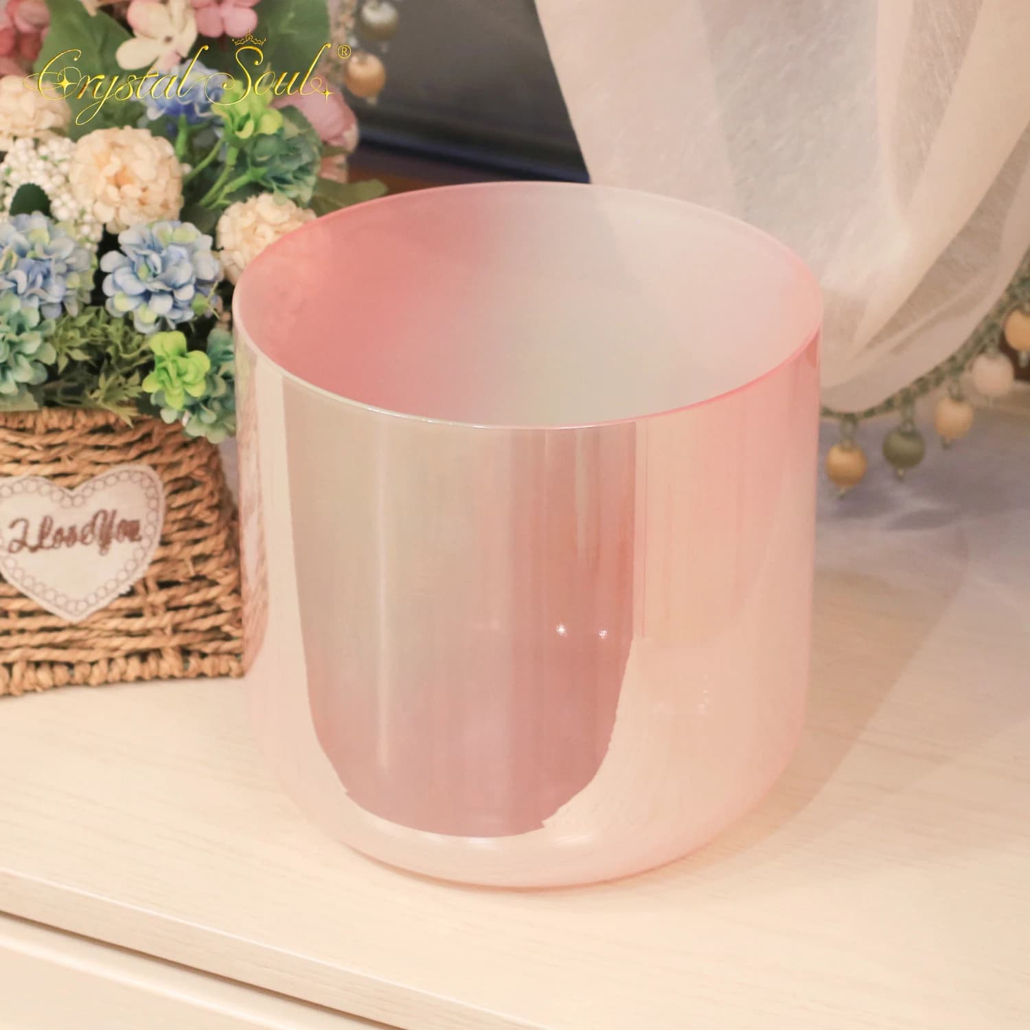 Crystal Soul High Quality Customized Colored Three Layer Gradient Alchemy Crystal Bowl Crystal Singing Bowl for Meditation