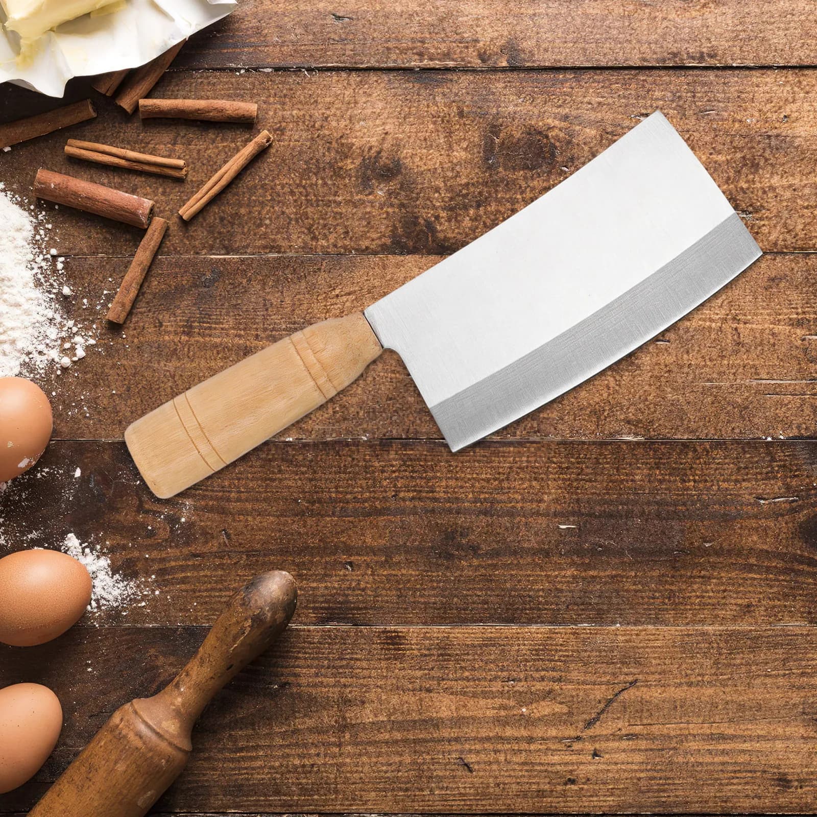 Set di 6 Manici in Legno per Coltelli, Ergonomici e Antiscivolo, Impugnatura Comoda per Chef, per Tagliare Verdura, Frutta e Carne
