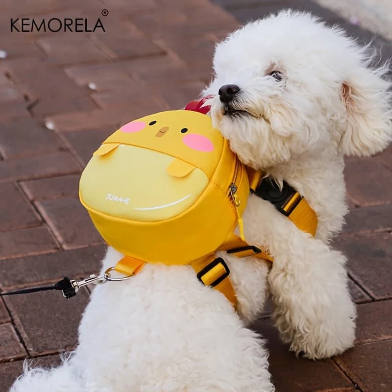 KEMORELA Zaino porta animali in nylon colorato - Include guinzaglio dal design a fumetti lavabile in lavatrice per avventure all'aria aperta