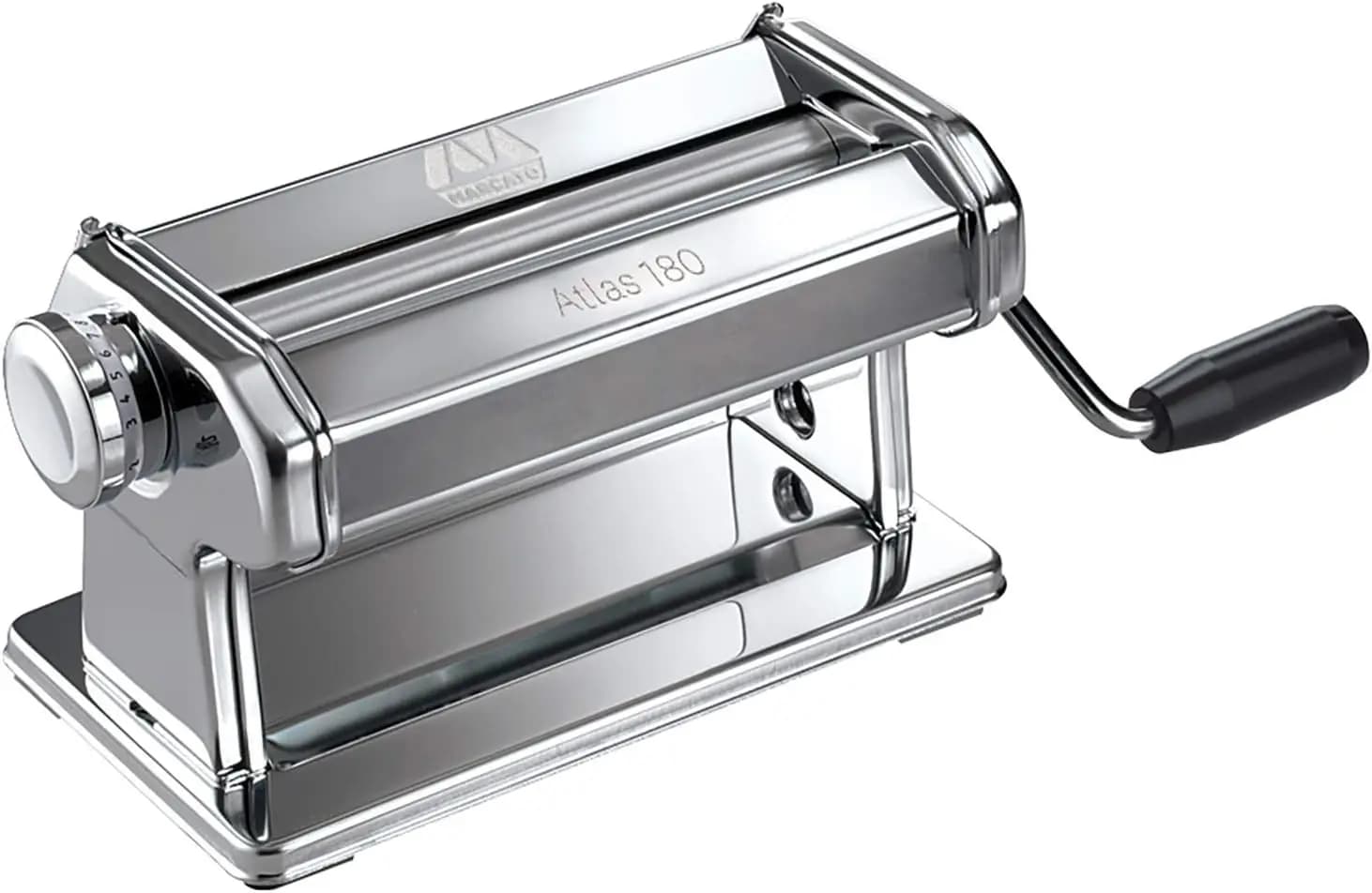 Macchina per pasta manuale italiana con rullo da 180 mm, acciaio cromato per Lasagne e ravioli fatti in casa