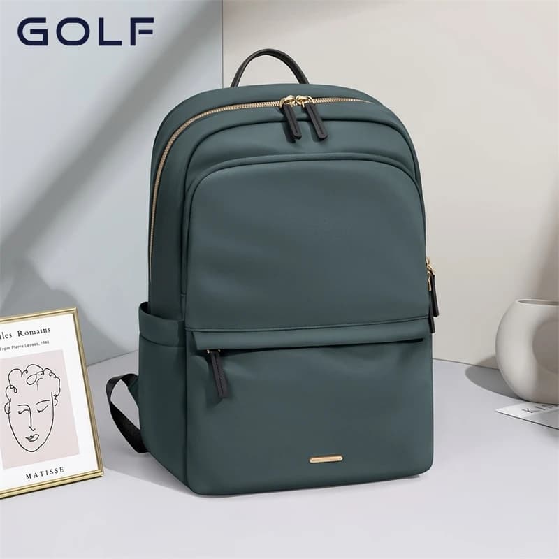 Zaino GOLF alla moda per donna Zaino per laptop multifunzionale impermeabile da 15,6 pollici Borsa da scuola per pendolarismo di grande capacità