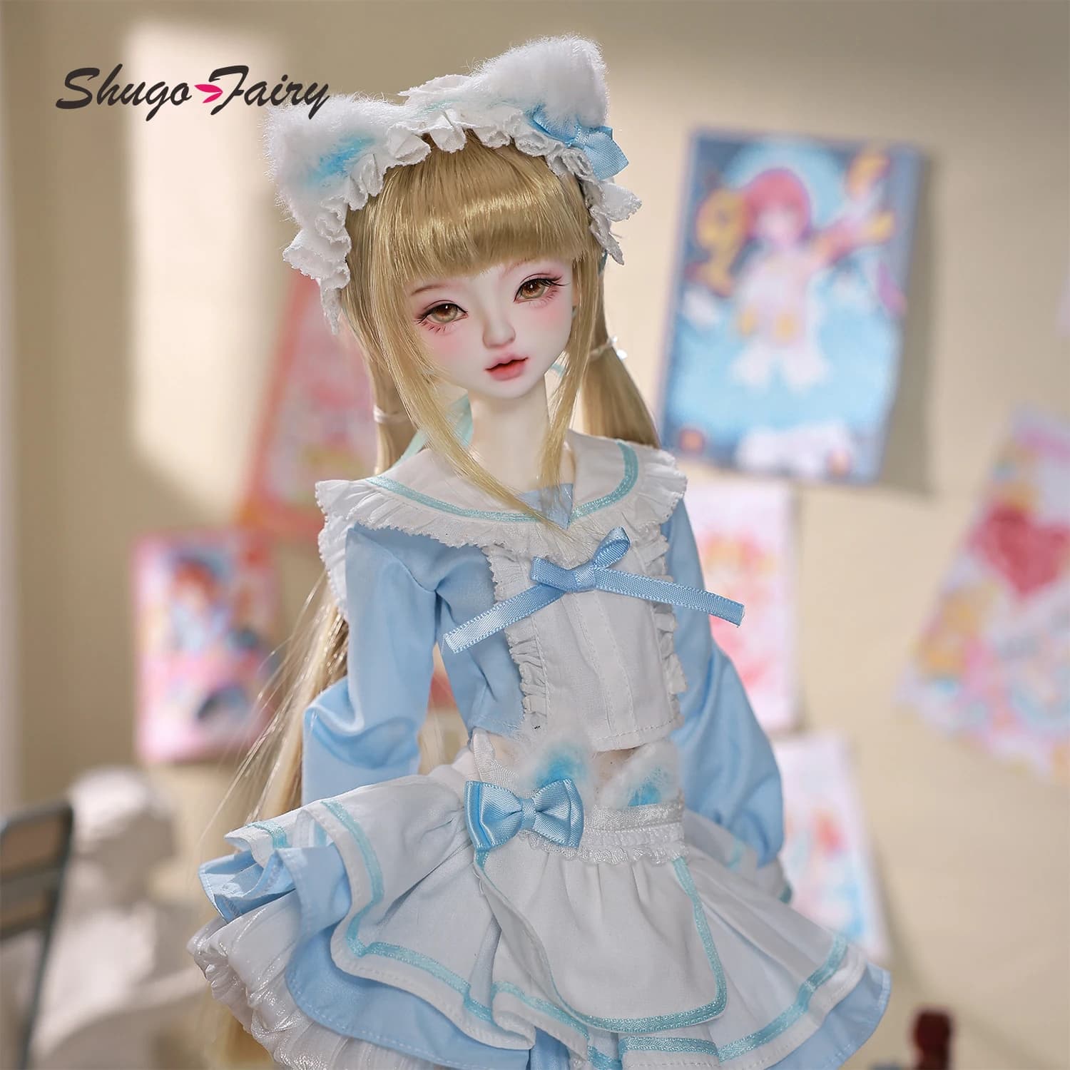 Liano CD Bjd Doll 1/4 Testa Bariy Corpo Campus Stile Corpo articolare Giocattoli per bambini Meow Maid Ragazze Bambole BJD ShugaFairy