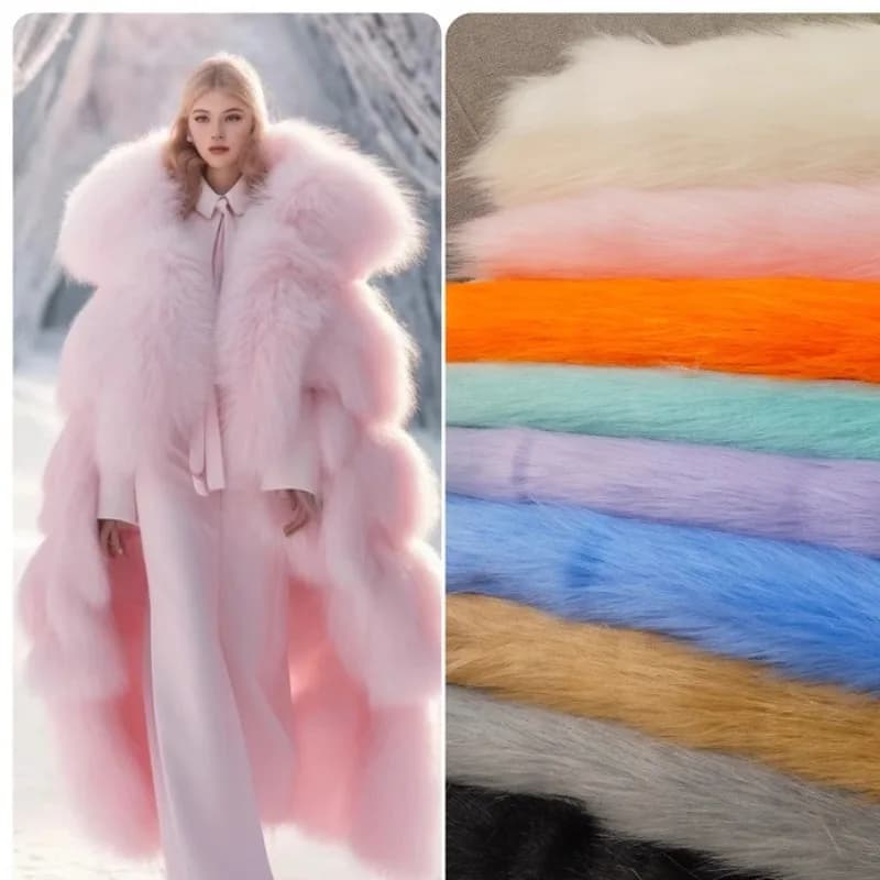 Artificial Footwear Fabric in Fake Fox Fur thickened for handmade DIY Toy Carpets Cover Fabric Cushion Sewing Material DIY