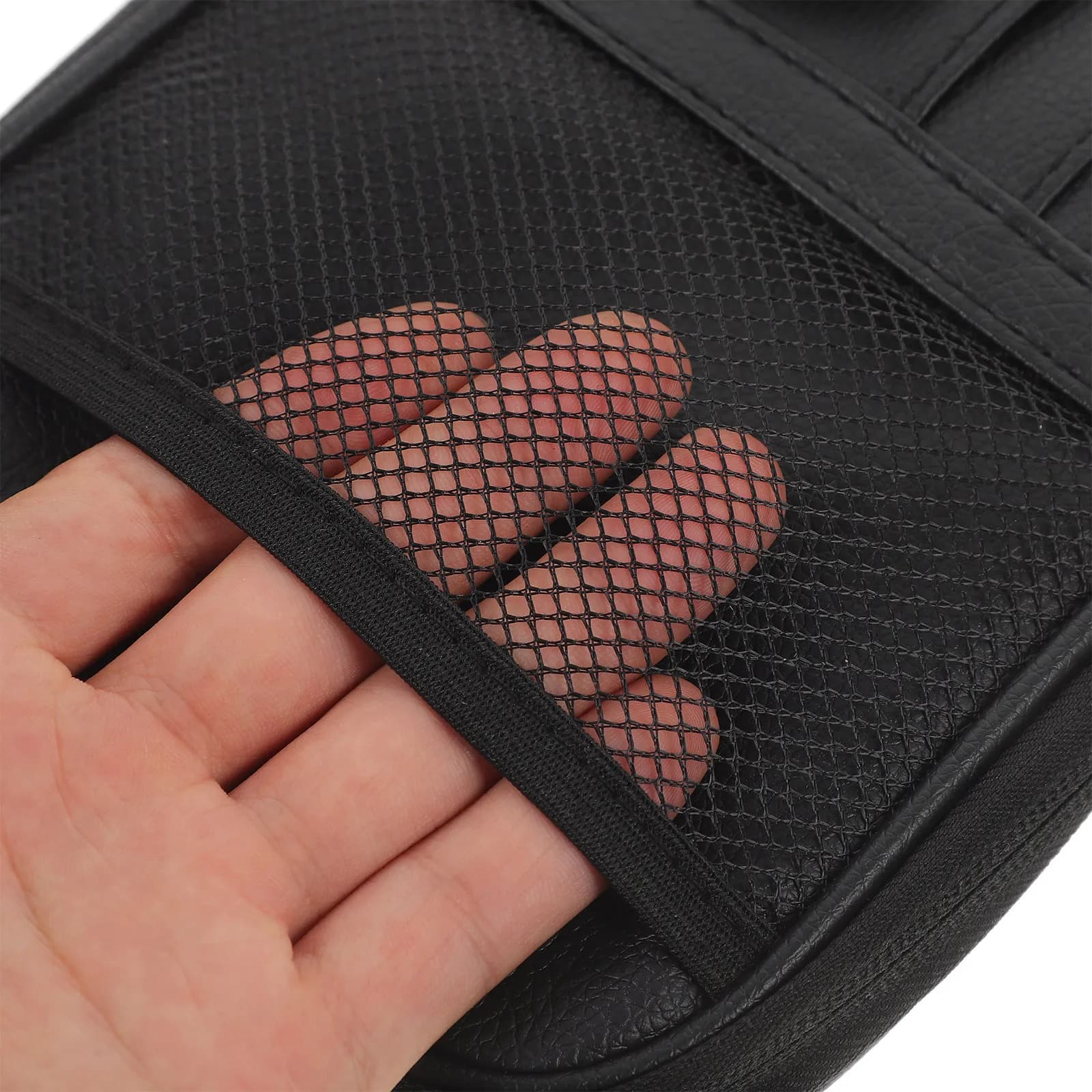 Heavy Duty Car Sun Visor Organizer Bag for Trucks Multi Compartment Storage Pouch for Licenses Receipts Cards Vehicle Interior