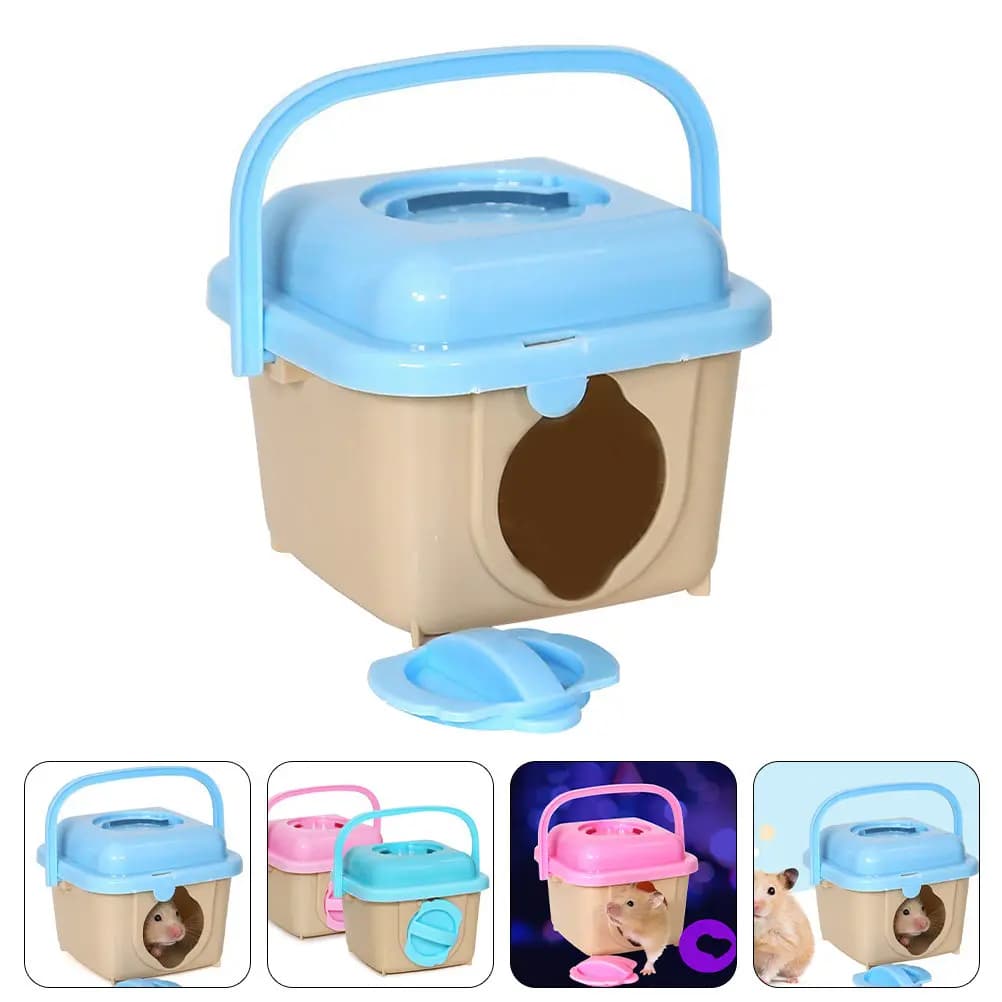 Trasportino per Piccoli Animali, Gabbia Portatile da Viaggio Traspirante in Plastica, Adatta per Criceti, Scoiattoli e Altri
