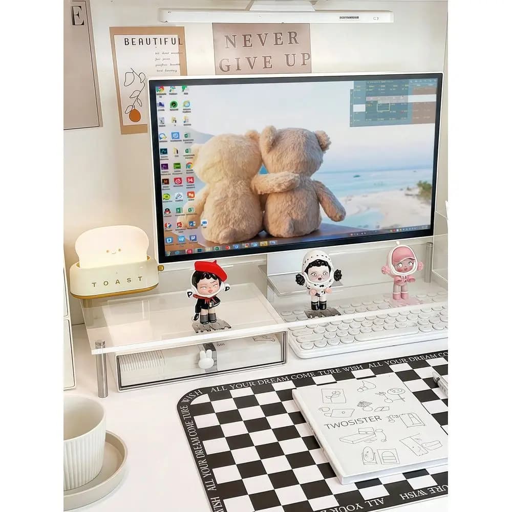 Supporto trasparente in acrilico per laptop, supporto per monitor da scrivania per dormitorio, ufficio