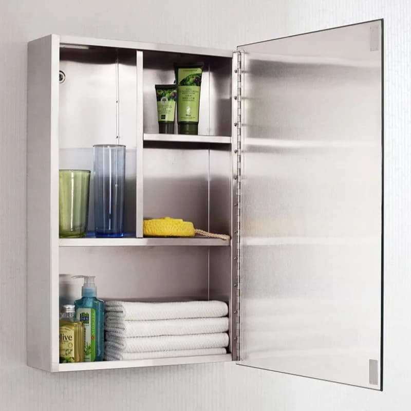 Specchio da Bagno in Acciaio Inossidabile Impermeabile Rinforzato Durevole Specchi da Parete per Casa Accessori per il Bagno