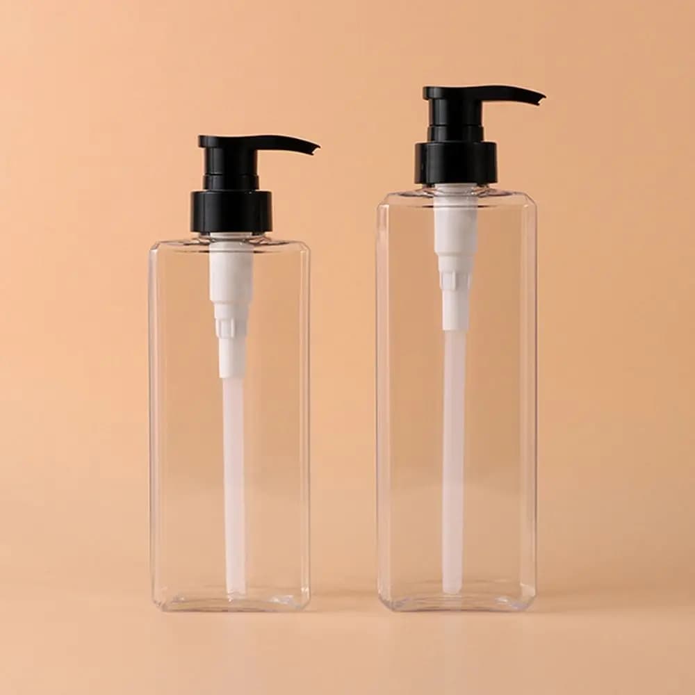 400/500ml Soap Dispensers Refillable Empty Lotion Pump Bottle Press Type Square Design Shampoo Sub-bottling Bathroom Home Use