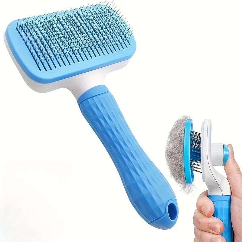 Spazzola per la rimozione dei peli degli animali domestici - Controllo efficace della spargimento Pettine delicato per cani Gatti Capelli lunghi Toelettatura Uso quotidiano e bagno