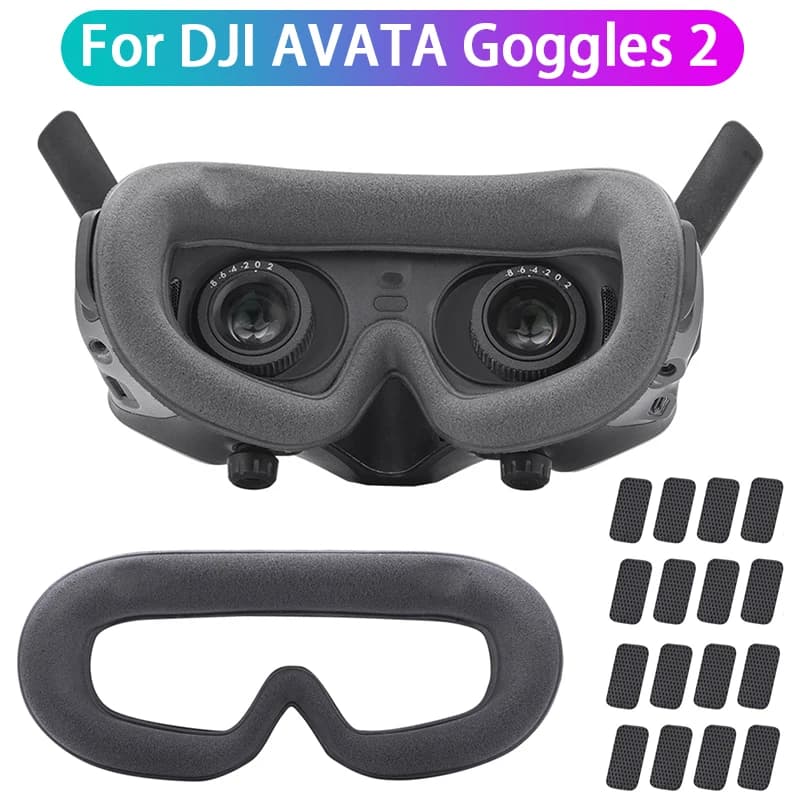 Replacement kit for drone glasses for DJI AVATA 2 Covers drone mask Flying glasses Sponge foam eye cushions