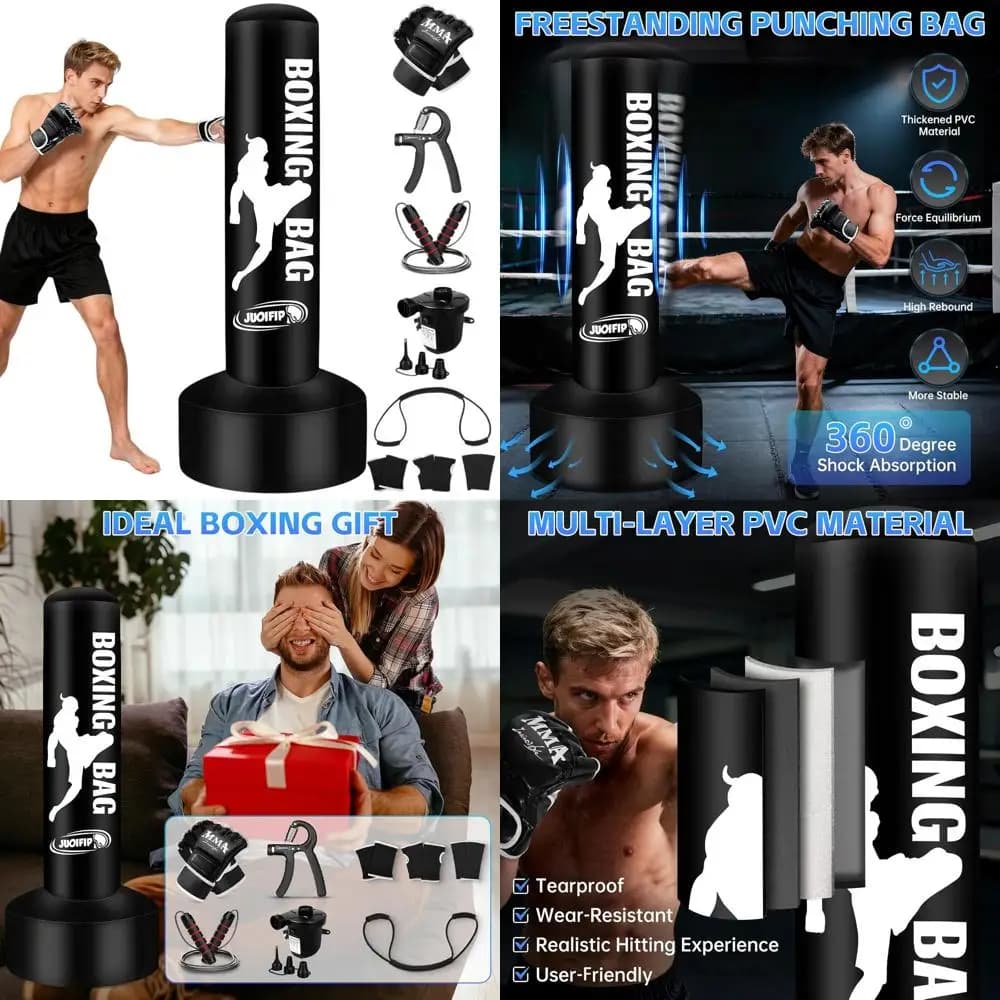 Self-supporting Boxing Bag for Adults, Training Bag with Support, Boxing Gloves, Electric Pump, Corda, Exercise Tool