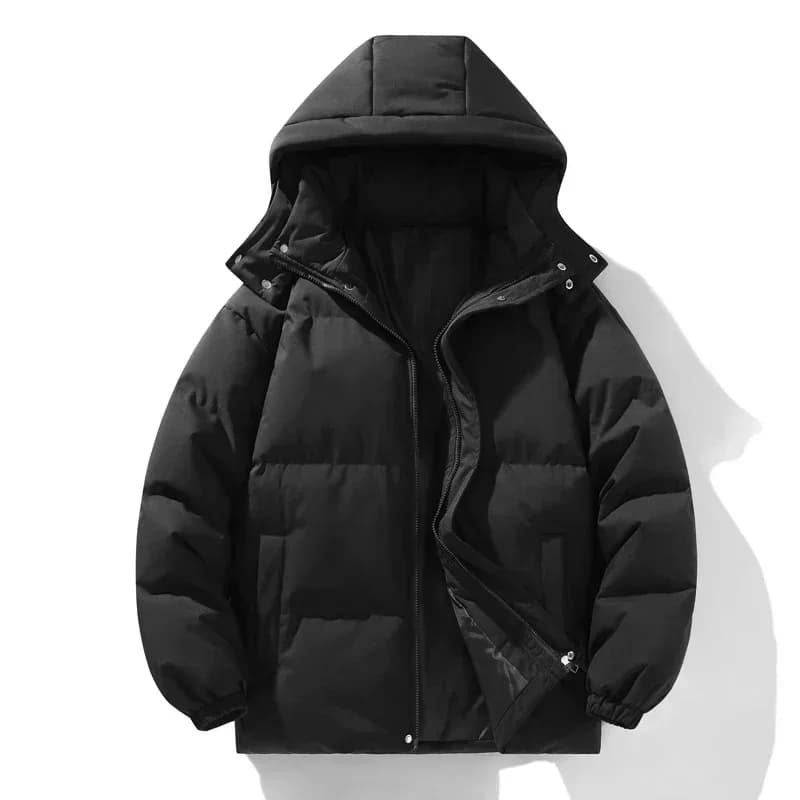 Men's thermal jacket Autumn Winter New detachable cap in solid color Design Outdoor sports Waterproof coat Pair of cotton clothes