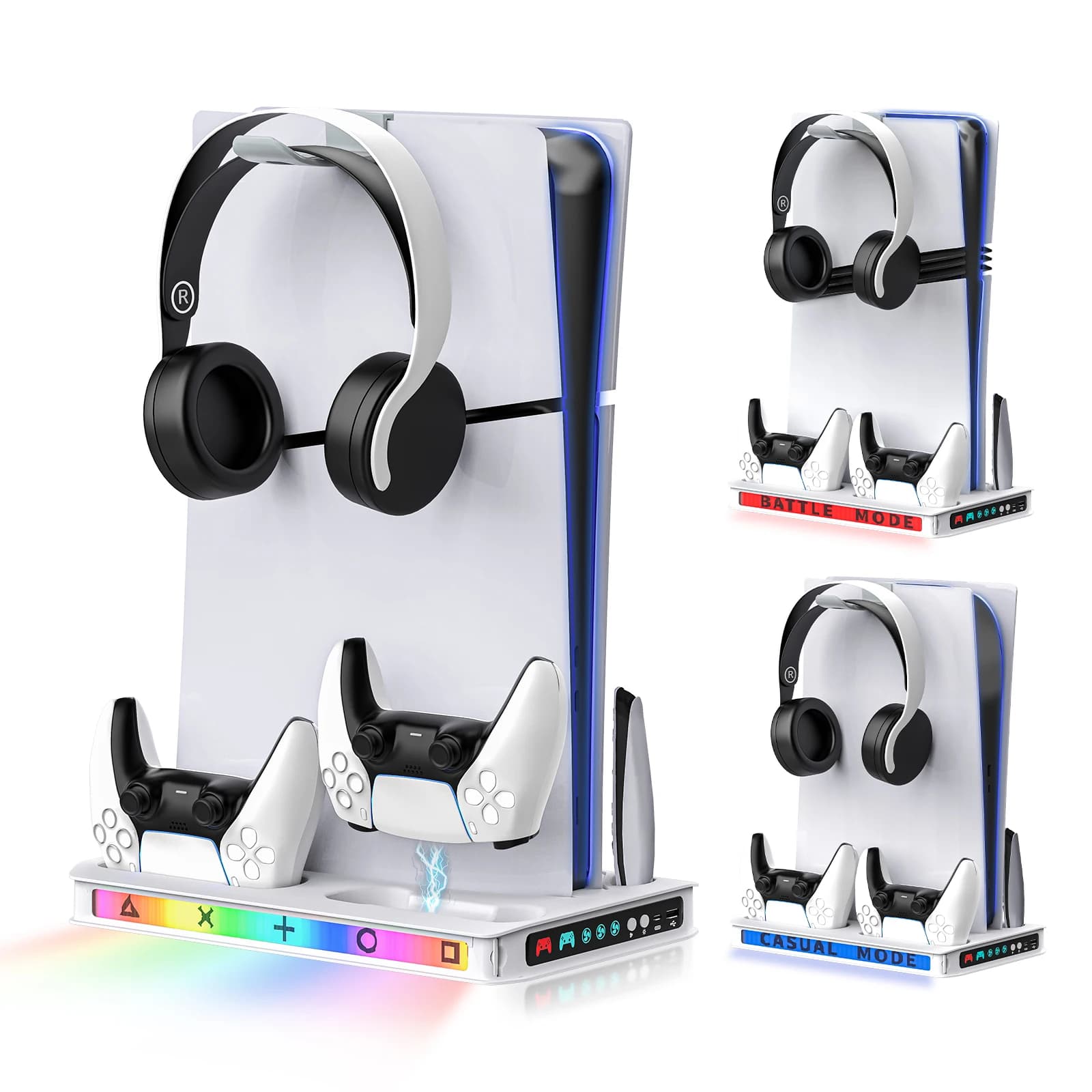 Controller Charger Station for PS5 PRO/PS5 Slim RGB Controller Charging Station Fast Charging Controller Station Docking Stand