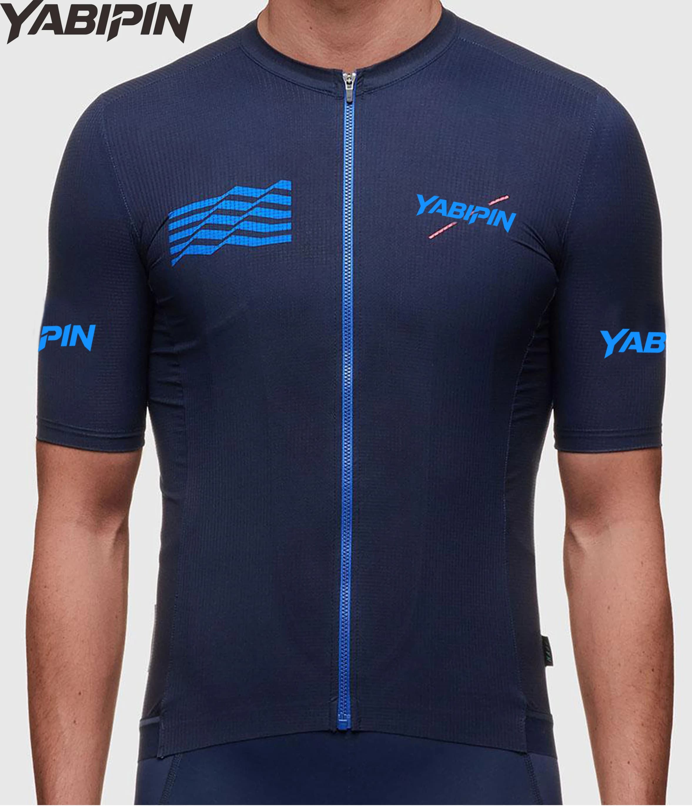 Road Bike Jersey Men’s Short Sleeve, Full Zip Crewneck Breathable Quick Dry Lightweight Cycling Shirt