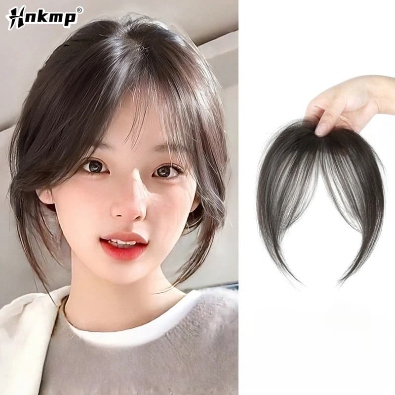 Parte centrale Frangia finta Frangia Topper sintetico Parrucchino Clip-in Bang Estensione Naturale Invisibile Clourse Parrucchino Donna