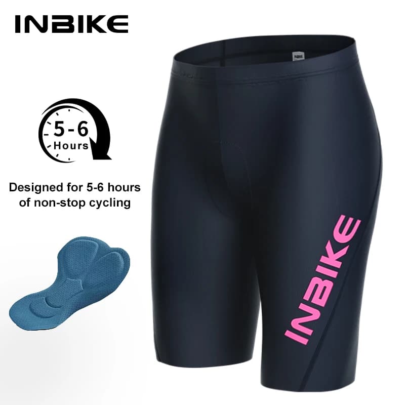 INBIKE Women Summer Breathable Cycling Shorts Padded Professional Road Bike Mountain with Reflective Logo Design Cycling Bottom