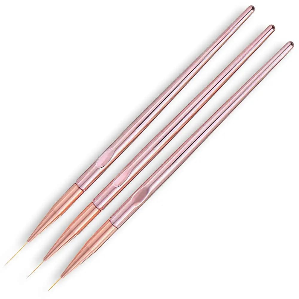YIKOOLIN 3 pezzi set di pennelli per nail art strisce francesi punte 3D fodera manicure pittura penna strumenti di disegno per accessori per unghie