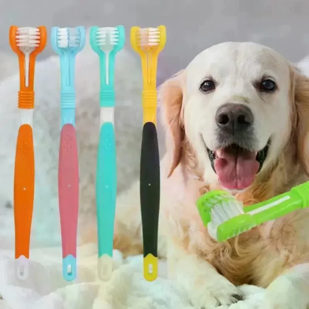 3 Sided Pet Toothbrush Dog Cat Dental Oral Care Brush Bad Breath Tartar Remover Plastic Teeth Cleaning Tool for Dogs