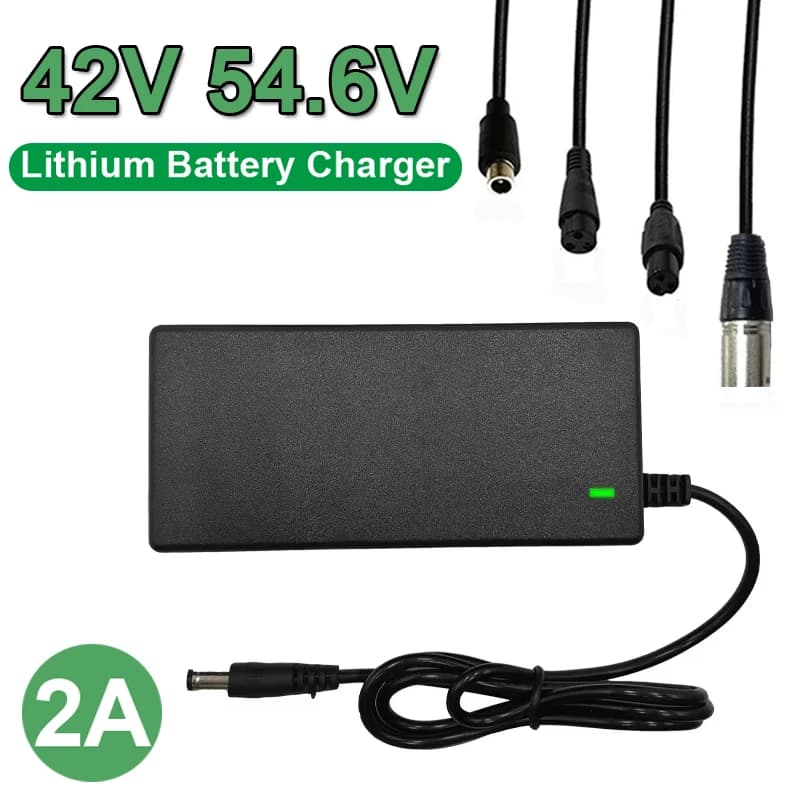 42V 54.6V 2A Lithium Battery Charger EU/US Plug Power Adapter Universal 4 Output Plugs For Lithium Batteries Car Charging