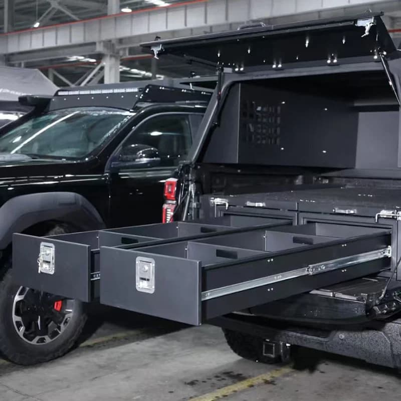Car Accessories Heavy Duty Hardshell Truck Bed Cover with Side Storage Weatherproof Off-Road for Frontier
