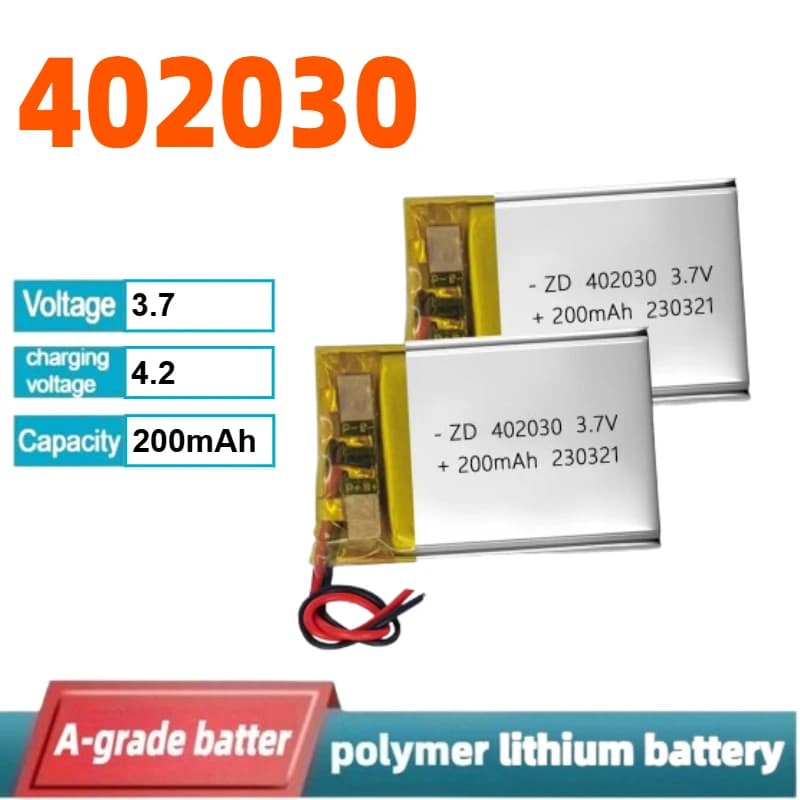 2-10PCS Lipo 402030 200mAh Battery 3.7V Polymer Li-po Li-ion batteries for Smart Band GPS Pet Training Tool Webcam Cell