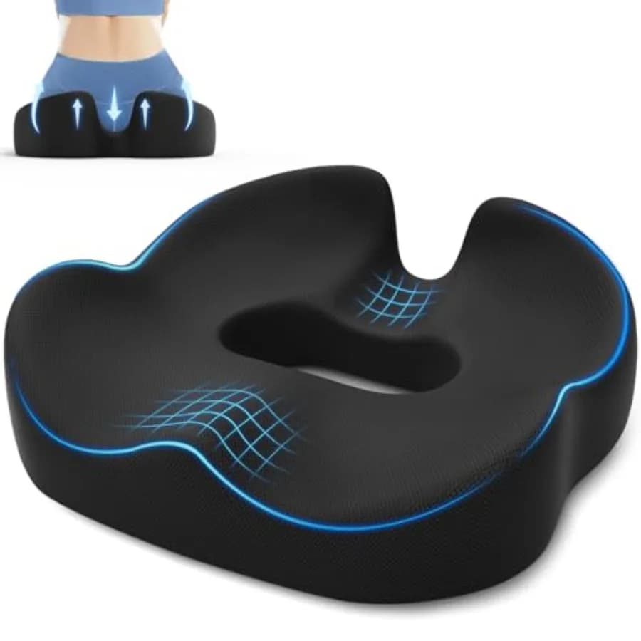 Cuscino a ciambella per emorroidi e pressione sul coccige, cuscino ergonomico per sedia da ufficio per lunghe sedute