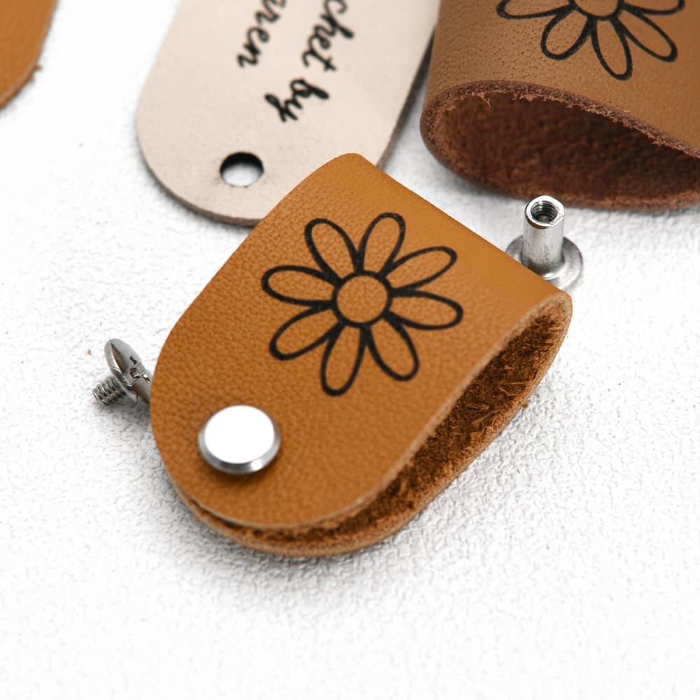 Laser Engraved 0,78x2 inch - Real Leather Labels, Custom Leather Labels, Custom Leather Labels D501