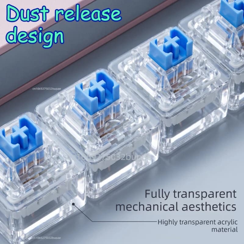 Blue Mechanical Keyboard Switches 3Pin Clicky Tactile Keycap Hot Swap Key Switch for Custom Mechanical Gaming Keyboard Keycaps
