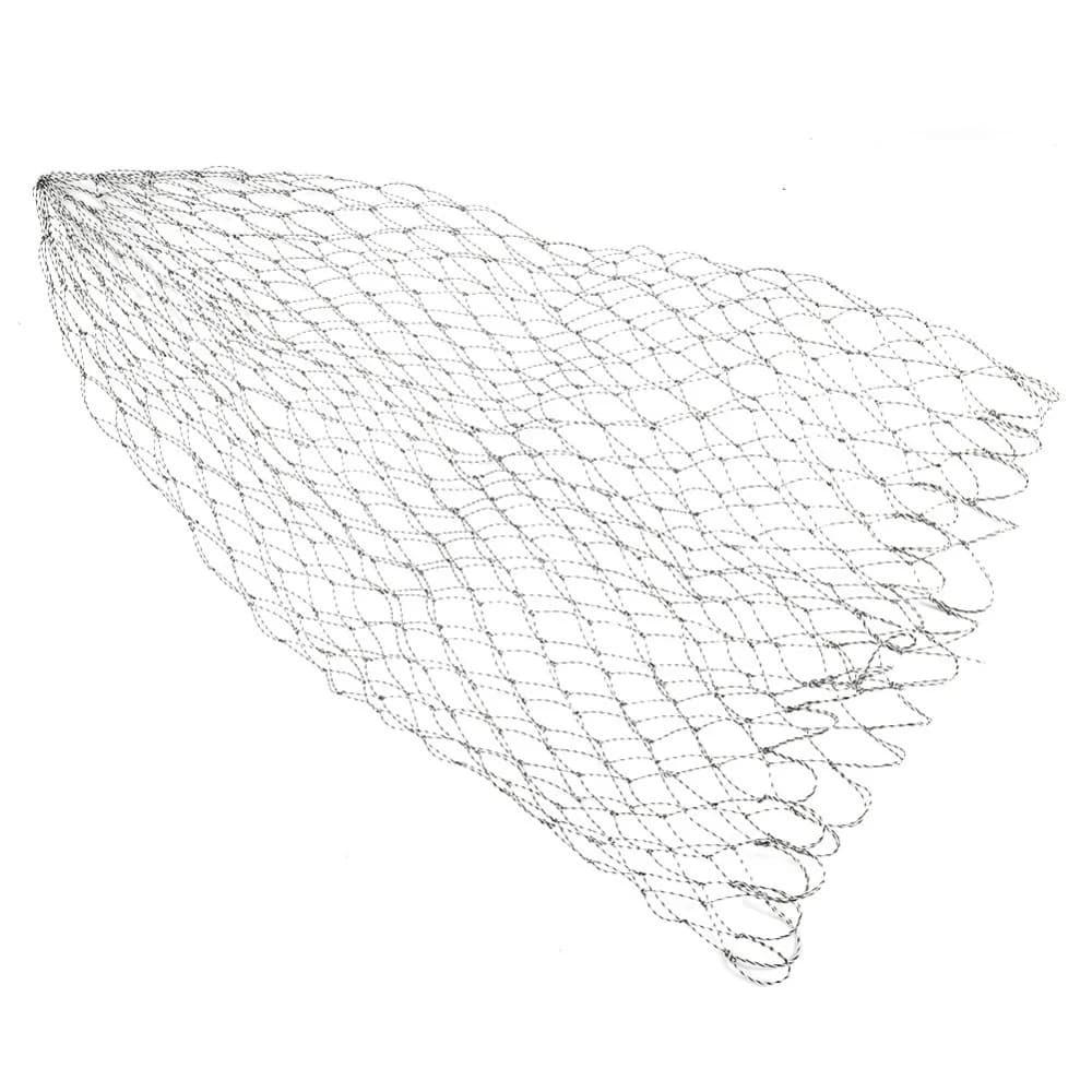 Rete da pesca di ricambio in nylon portatile Rete da pesca a mosca grigia morbida Rete di ricambio in 3 dimensioni Pesca d'acqua dolce
