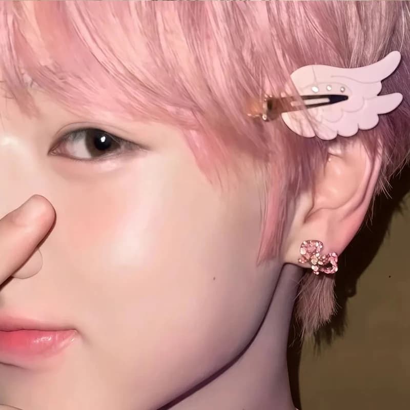 7cm Wings Hairpin Fun Hairpin Y2K Traceless Hairpin with Diamonds Cosmetics Clip Side Broken Hair Bangs Clip Hair Accessories