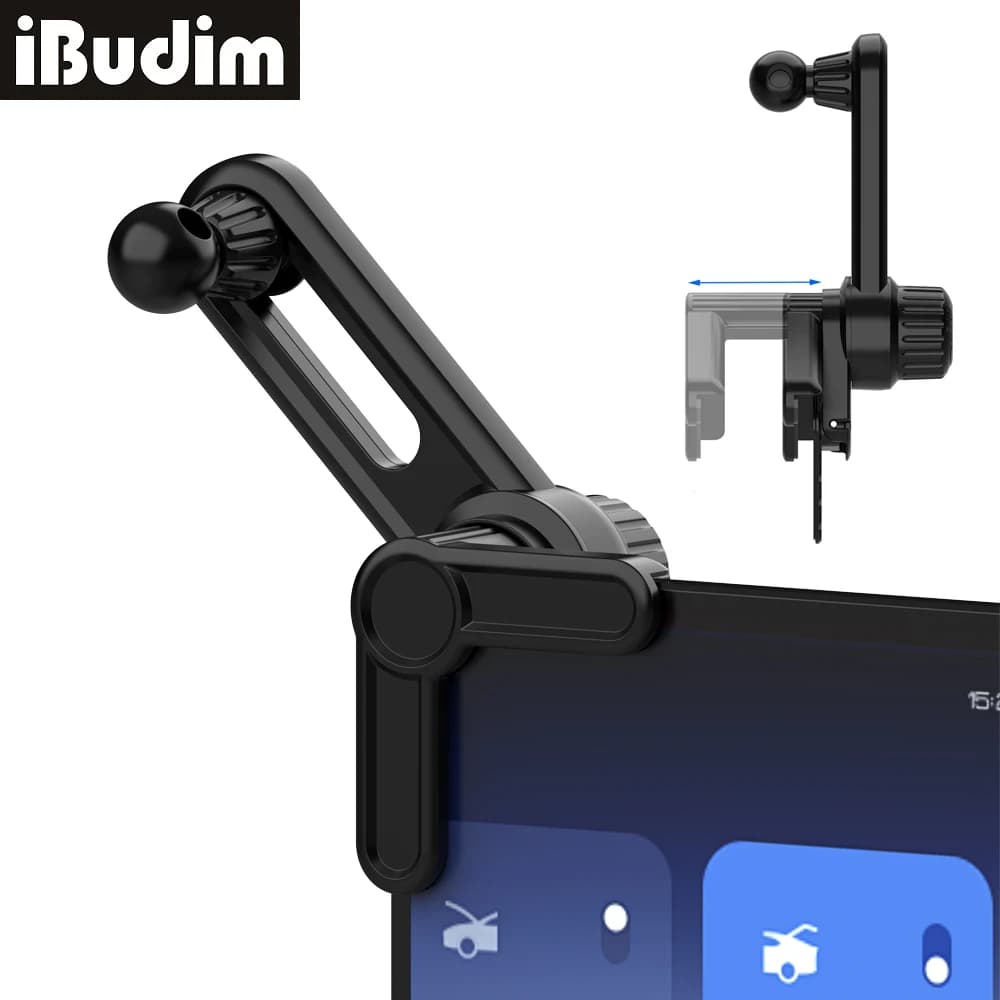 Base per supporto per telefono cellulare con schermo di visualizzazione per auto con asta di prolunga Base fissa per supporto per telefono per auto con testa a sfera universale da 17 mm per Tesla 3/Y