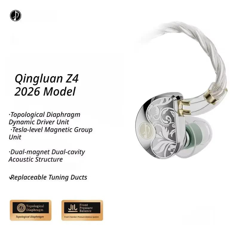 Auricolari Zhulinniao Qingluan Z4 Cablati In-Ear HiFi Ergonomici per Gamer, Design Estetico a Double Camera, Accessori per Gaming