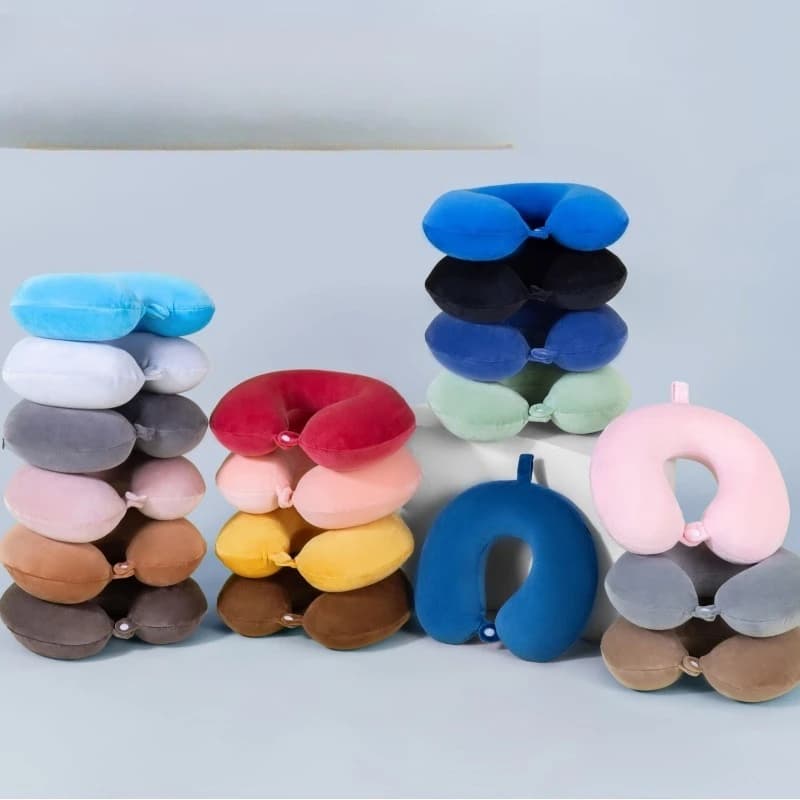 Cuscino a forma di U in memory foam, cuscino cervicale portatile per casa e viaggio, cuscino per pisolino in ufficio, cuscino a U