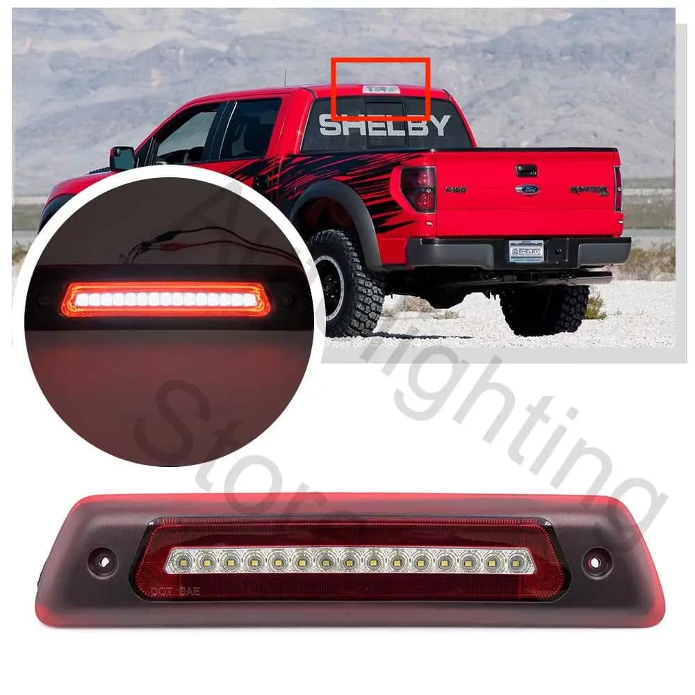 Per il periodo 2009-2014 Ford F-150 SVT Raptor LED rosso High-Mount Stop Light Strobe 3rd Terza luce freno posteriore bianca Lampada da carico fanale posteriore