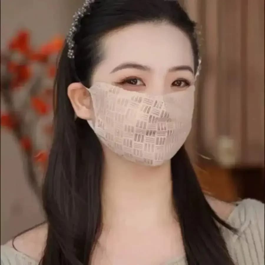Maschera estiva da 4 pezzi con strass scintillanti, resistente al sole, antipolvere, lavabile in 3D