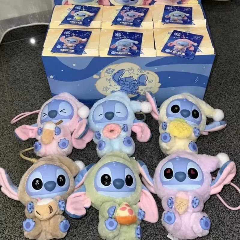 Series Stitch Eat Before Sleep - Blind Box with Vinyl Plush and Figurine, Pendant for Bag, Keyring, Decoration, Gift, Toy