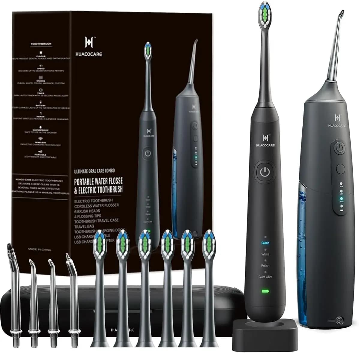 Electric Tooth Cleaner and Brush for the Cleansing of the Tooths and Health of the Magives in Black