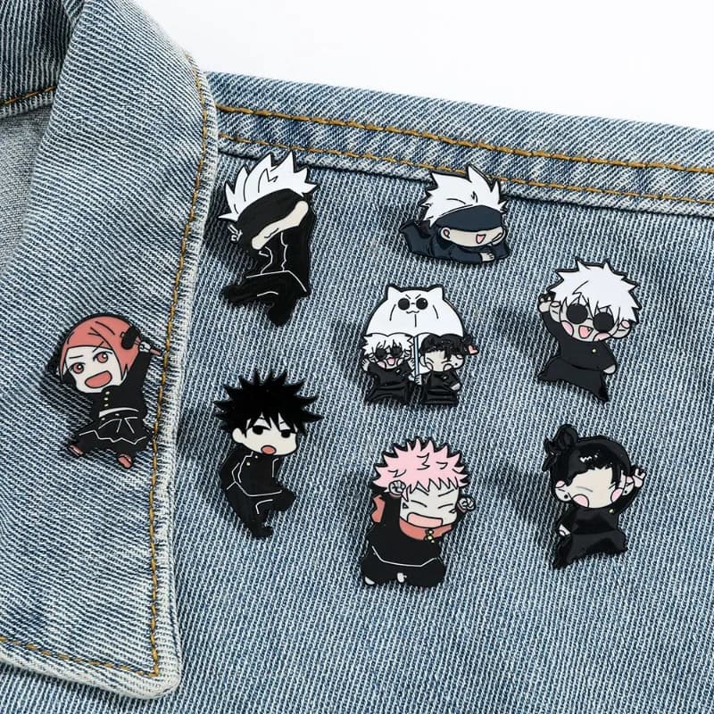 8 Pezzi Spilla in Metallo Smaltato Creativa a Tema Cartone Animato Jujutsu Kaisen Itadori Yuji, Accessori per Abbigliamento, Zaini e Gioielli, Regali
