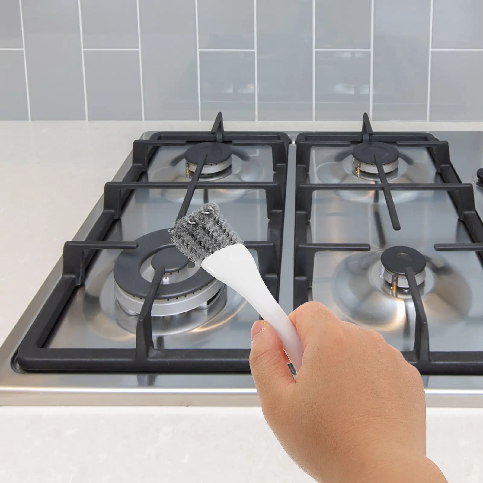 4Pcs Cleaning Brush for Grill Kitchen Stove Brush Soft Bristle Corner Cleaning Tool for Sink Barbecue Grills Stovetop