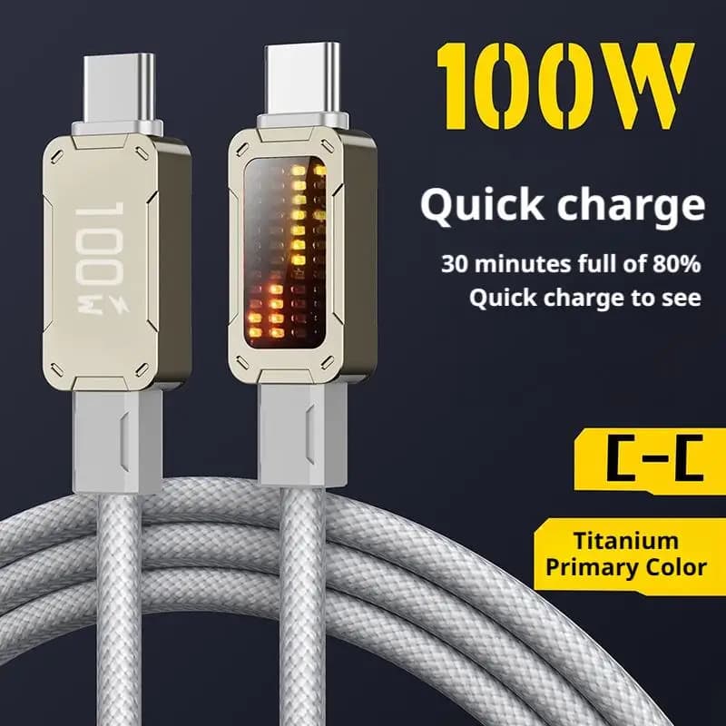 Cavo USB tipo C a USB C 3A 5A ricarica rapida con luce d'atmosfera Streamer per iPhone 16 Cavo dati Huawei Xiaomi